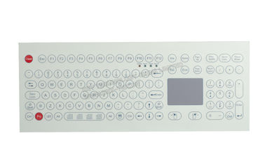 Màng matrial kim loại Keyboard Với Trackball, 108 Keys, trắng
