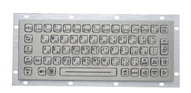 64 Thép không gỉ phím Backlit Keyboard USB, kim loại công nghiệp Bàn phím Với Trackball