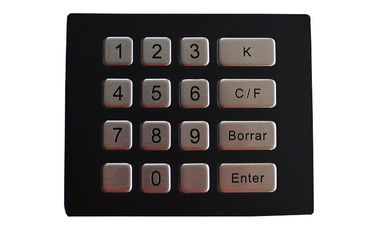 Bàn phím số bằng kim loại IP67 16 phím để kiểm soát truy cập Atm bảo mật