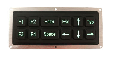 màu đen 12 phím silicone bàn phím công nghiệp với giao diện USB backit xanh