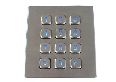 Đèn nền chắc chắn 12 phím Koisk Bàn phím kim loại Dot cho giao diện điều khiển truy cập
