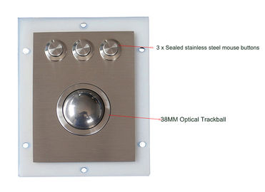 Công nghiệp bằng thép không rỉ Trackball Module Với 3 Sealed Waterproof chuột Buttons