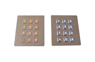 kim loại không thấm nước công nghiệp dẫn bàn phím backlit chiếu sáng với 0.45mm đột quỵ ngắn