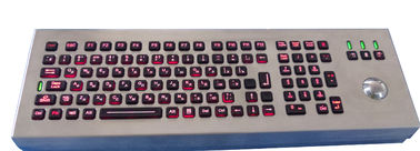 106 USB Keyboard công nghiệp thép chải với trackball bằng laser đèn nền bao gồm