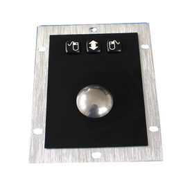 IP68 black titanium rear panel mount optical trackball with 3 mouse buttons