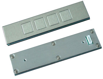 IP65 4 keys industrial top panel mount stainless steel keypad with 0.45mm short stroke
