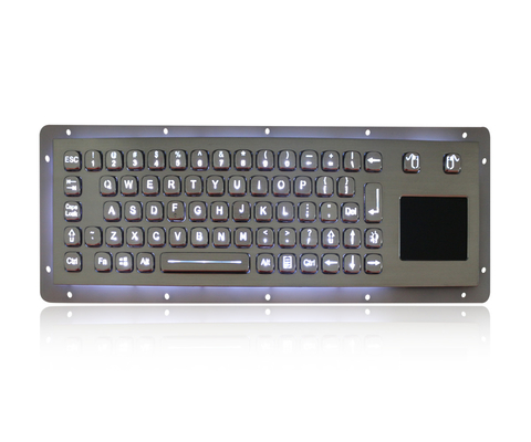 IP65 Stainless Steel Backlit USB Keyboard với Touchpad cứng