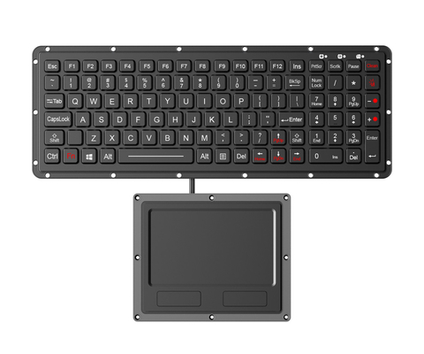102 phím IP65 Silikon cao su bàn phím quân sự với Touchpad cứng