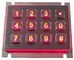 12 phím USB IP65 động kim loại bàn phím với đèn nền màu đỏ hoặc màu xanh phá hoại kháng